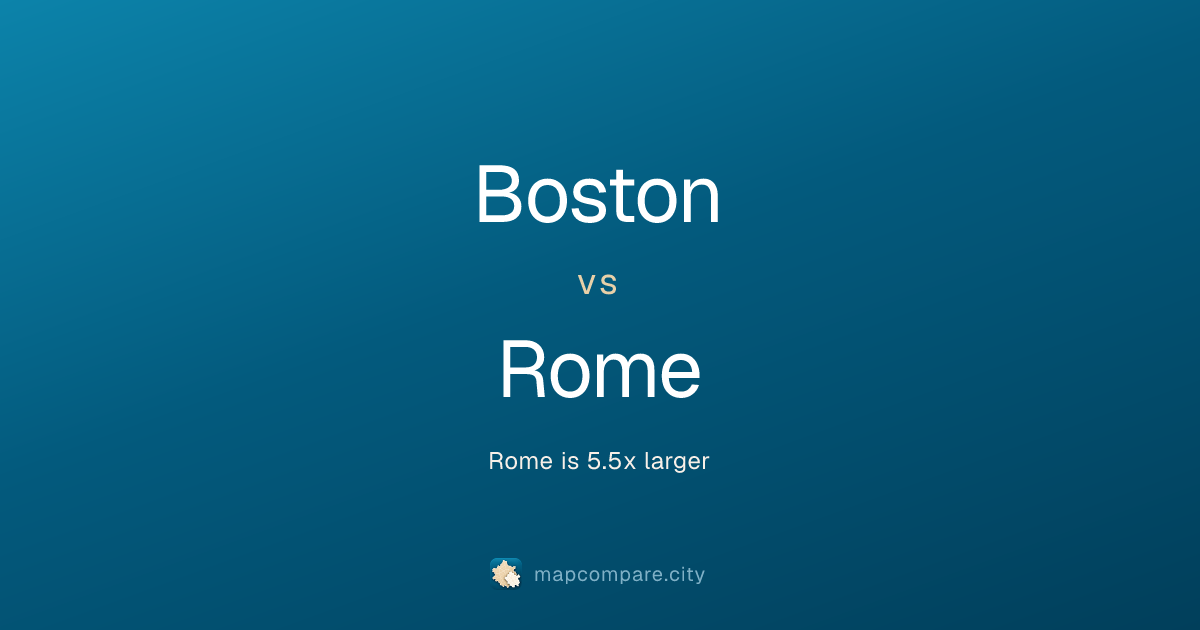 Boston vs Rome: 5.5x Bigger | City Map Compare