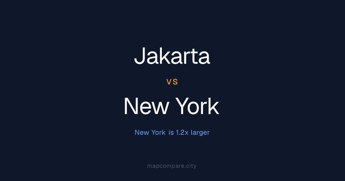 Jakarta vs New York: 1.2x Bigger | City Map Compare