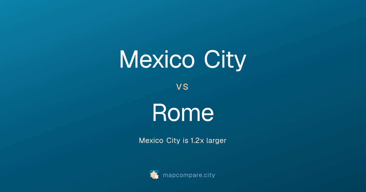 Mexico City vs Rome: 1.2x Bigger | City Map Compare